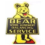 Bear Wheel Alinement Service Porcelain Enamel Sign