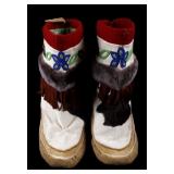 Native American Indian High-Top Beaded Moccasins