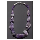 Polished Amethyst Nugget Necklace