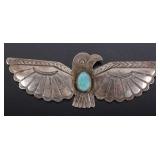 Navajo Sterling & Turquoise Thunderbird Brooch