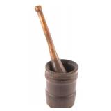 Antique Solid Carved Hardwood Mortar & Pestle
