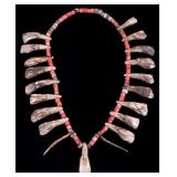 Plains Indian Trade Bead & Buffalo Tooth Necklace