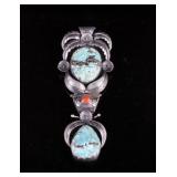 Navajo Sterling Silver & Morenci Turquoise Pendant