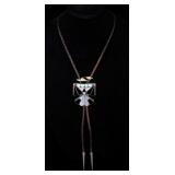 Zuni Thunderbird Mosaic Inlaid Bolo Tie