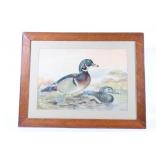 Alexander Pope Jr. Wood Ducks Painting 1879