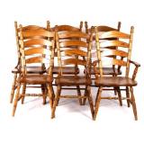 American Slat-Back Shaker Style Solid Oak Chairs 6