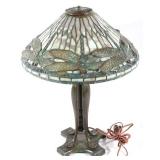 Original Tiffany Dragonfly Stained Glass Lamp