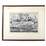 Southeast Indian Village Lithograph By Adolf Dehn