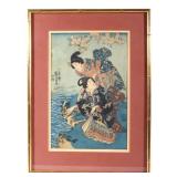 Women Near the Water Painting by Kuniyoshi c1849