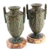 Art Nouveau Bronze Candleholders Late 19th Century