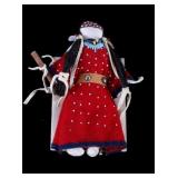 Native American Made Crow Indian Red Dress Doll