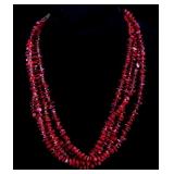 Multistrand Branch Coral and Heshe Bead Necklace