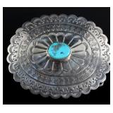 Navajo Turquoise and Sterling Silver Belt Buckle
