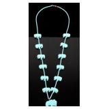 Navajo Turquoise Carved Buffalo Effigy Necklace