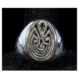The Maze of Life Sterling silver and 14K Gold Ring
