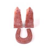 Sioux Indian Pipestone Horseshoe and Shakers 1950s