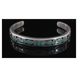 Chip Turquoise and Sterling Silver Cuff