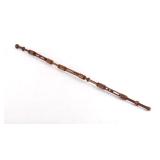 Early American Folk Art Ball-In-Cage Wood Cane