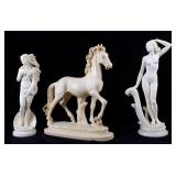 Collection of Three Alabaster Sculptures