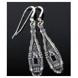 Pair of Sterling Silver Snowshoe Earrings