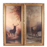 Pair of Bull Elk Day & Night Giclee Prints
