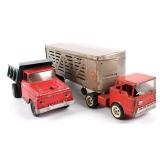 Tonka Dump Truck and Structo Cattle Truck