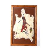 1968 Stanley Harrison Indian Rabbit Hide Painting