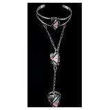 Navajo Sterling Silver & Multistone Slave Bracelet