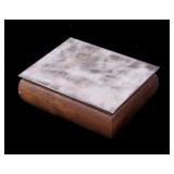 Antique Newport Sterling Silver Wood Jewelry Box