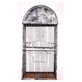 Antique Large Wire And Pressed Steel Bird Cage