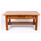 Signed Mission Oak Library Table