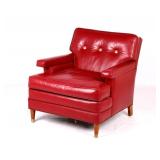 Thomas Molesworth Red Leather Chair W/ Pillow
