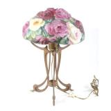 Pairpoint Puffy Reverse Painted Floral Lamp