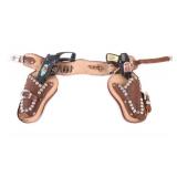 Vintage Roy Rogers Double Holster & 2 Toy Pistols