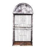 Antique Large Wire And Pressed Steel Bird Cage
