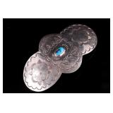 Old Pawn Navajo Silver and Turquoise Brooch