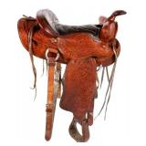 Vintage Western Ornate Tooled Saddle