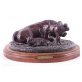 E.E. "Bud" Belbig Babysitting Steer Bronze LARGE