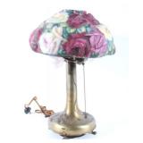 Pairpoint Puffy Reverse Painted Floral Lamp