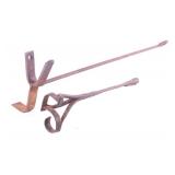 Two Antique Blacksmith Forged Branding Irons