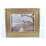 Charles Damrow "Lion Sunning" Oil Painting C. 1963