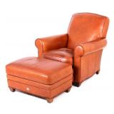 Edward H. Bohlin Leather Chair With Ottoman