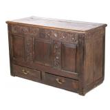 Jacobean Hand Carved Blanket Chest c. 1820