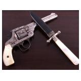 Traveling-Desk Cased Forehand Co Revolver & Dagger