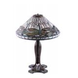 Original Tiffany Dragonfly Stained Glass Lamp