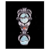 Navajo Sterling Silver & Morenci Turquoise Pendant
