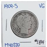 1909-S  Barber Half Dollar   VG