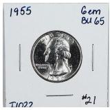 1955  Washington Quarter   Gem BU 65