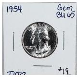 1954  Washington Quarter   Gem BU 65
