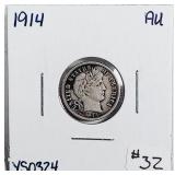 1914  Barber Dime   AU